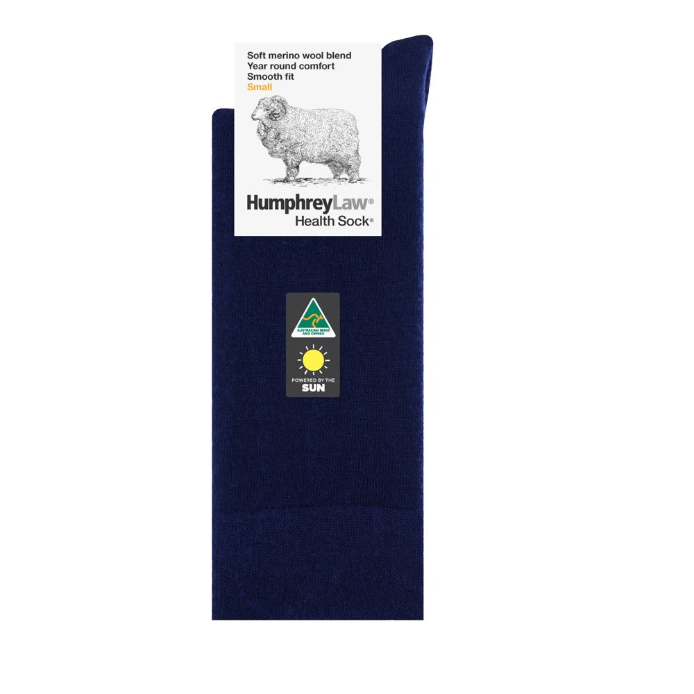 Humphrey Law Ladies Fine Merino Wool Health Socks Navy