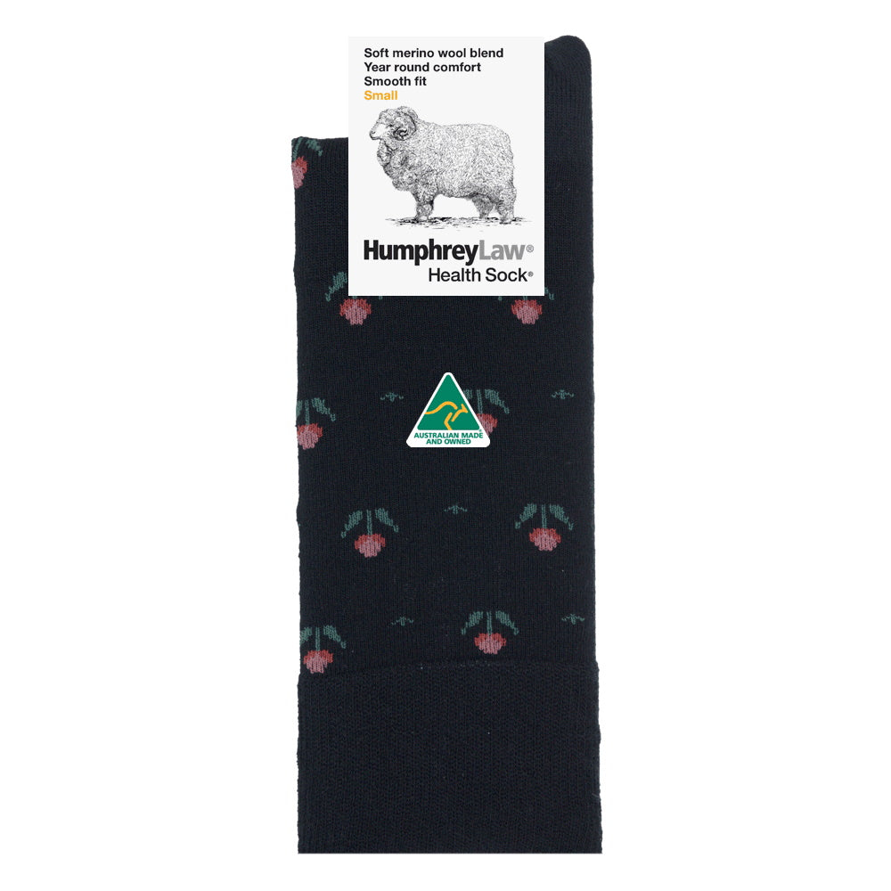 Black Tulip Pattern Socks
