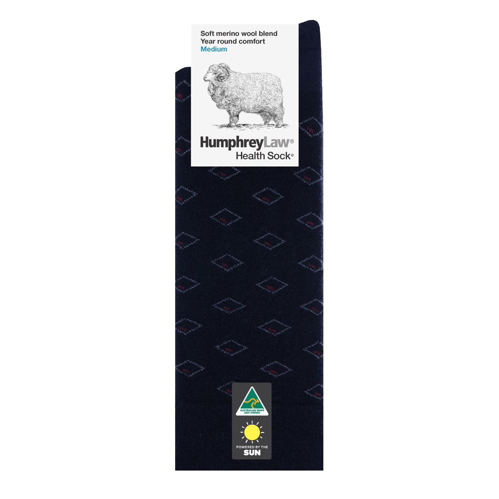Humphrey Law Fine Merino Wool Pattern Socks Black Diamond Eye