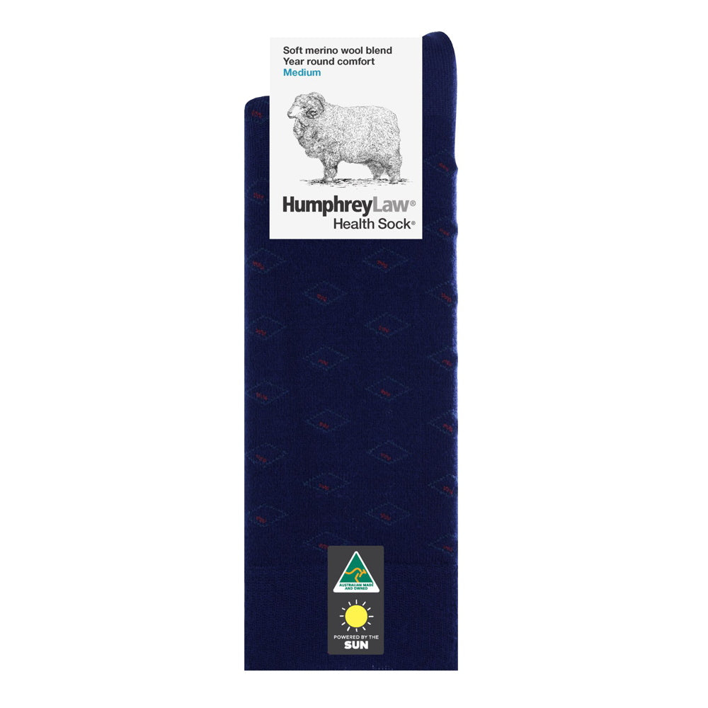 Navy Diamond Eye Pattern Socks