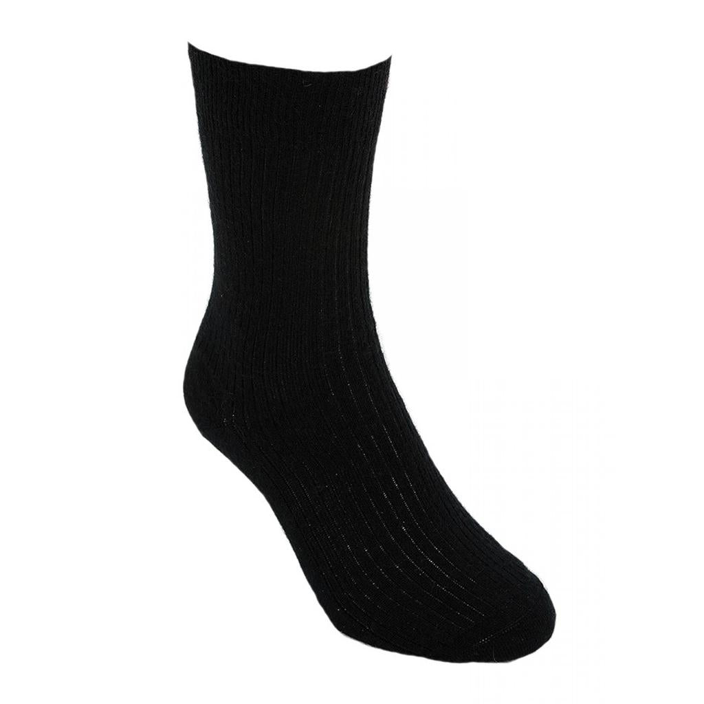 Lothlorian Possum Merino Dress Socks in Black