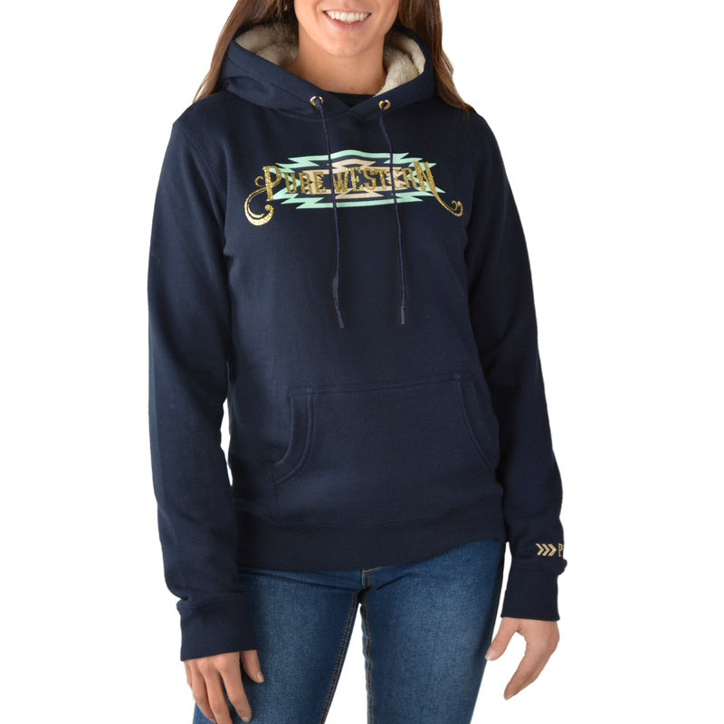 Front view of Pure Western Women's Catherine Pullover Hoodie in Navy