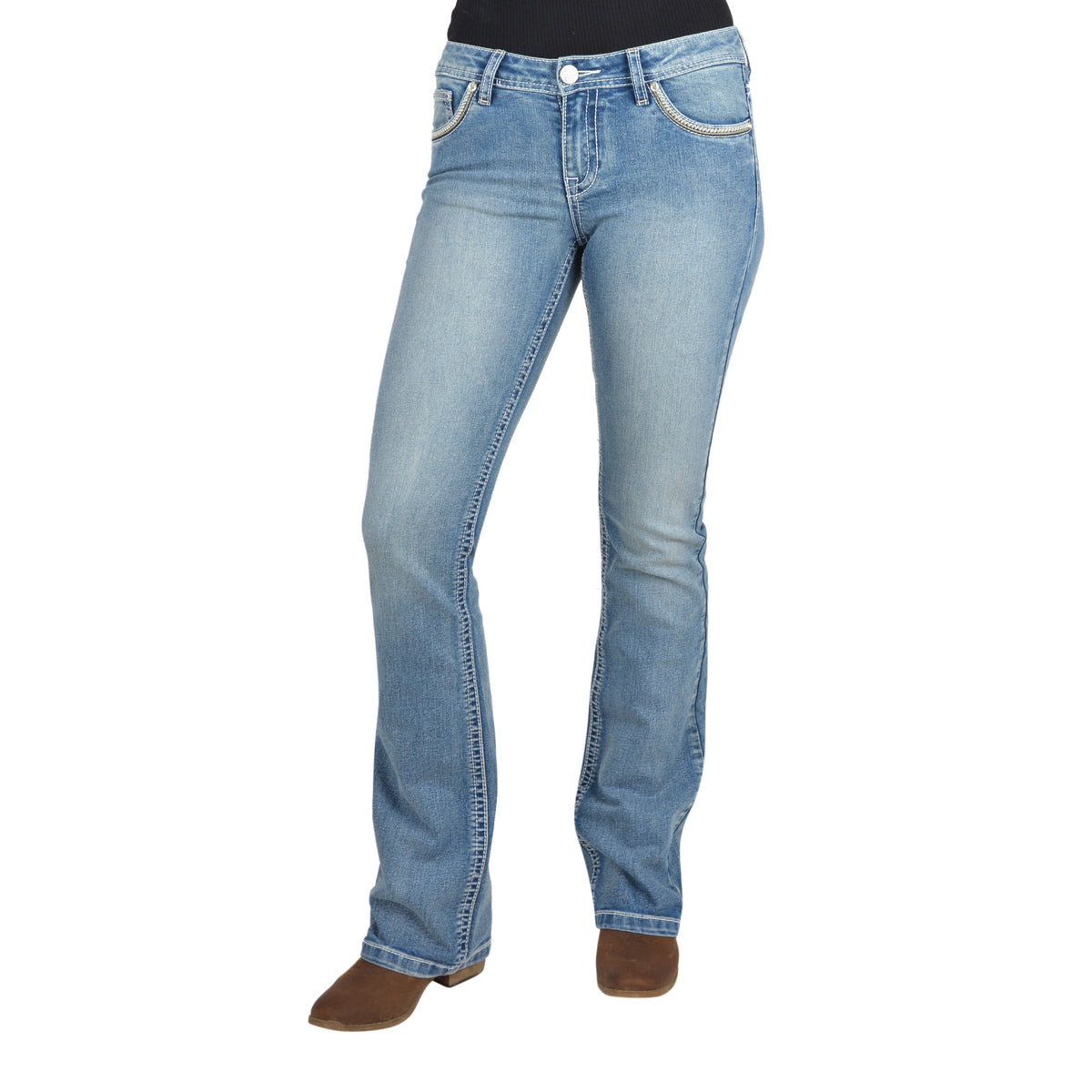 Front of Pure Western Womens Veronica Boot Cut Jeans