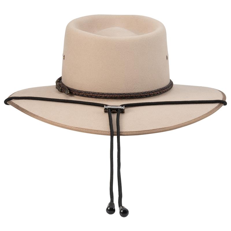 Akubra Chin Strap Black on Brim