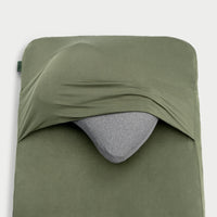 Pillow placed into Alton Goods Fitted Sheet for Sleeping Mat