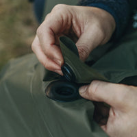 Close up of valve on Alton Goods Ultralight Pump Bag