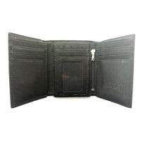 Barmah Kangaroo Leather 2 Fold Wallet Black Open