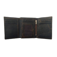 Barmah Kangaroo Leather 2 Fold Wallet Vintage Open