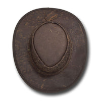 Top down view of Barmah Squashy Kangaroo Leather Hat in Hickory