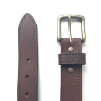 Leather Work Belt in brown with a gold buckle