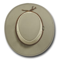 Barmah Canvas Drover Hat Khaki Top