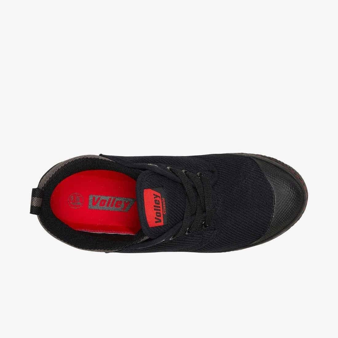 Top down of Black Volley Classic Canvas Shoe