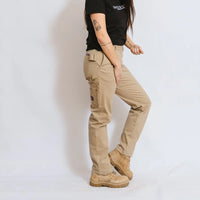 Green Hip Womens Give Cargo Pants in Khaki