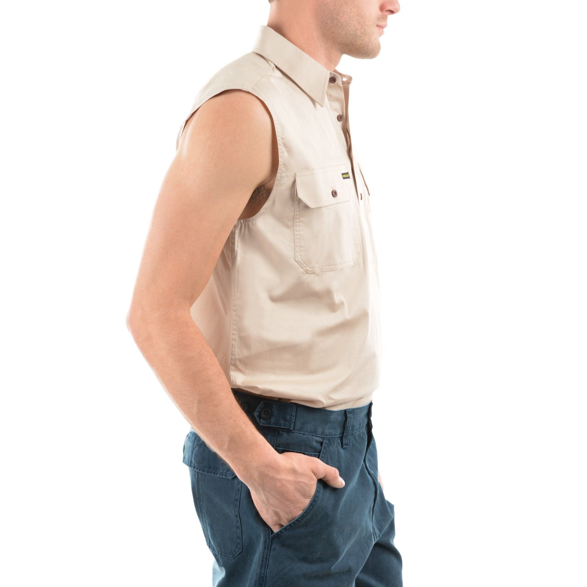 Hard Slog Mens Light Cotton Sleeveless Shirt