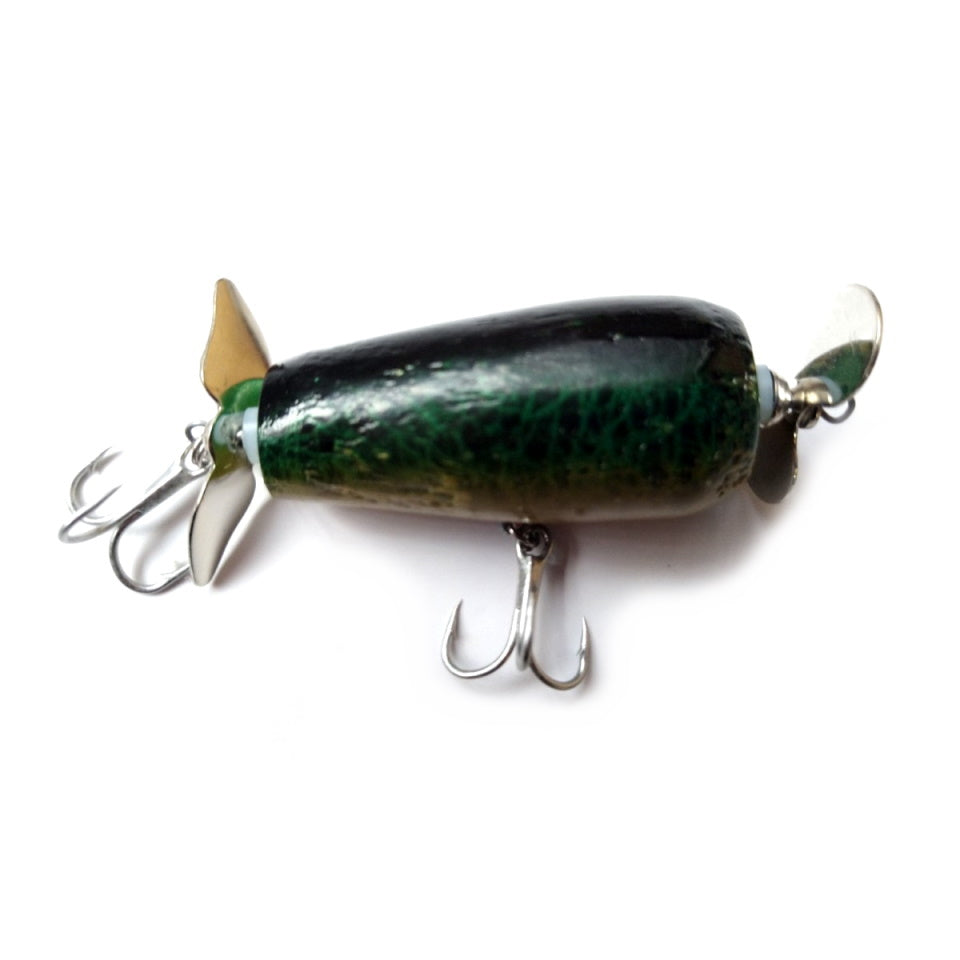 Hueys Wooden Fishcake Green/Gold Lure