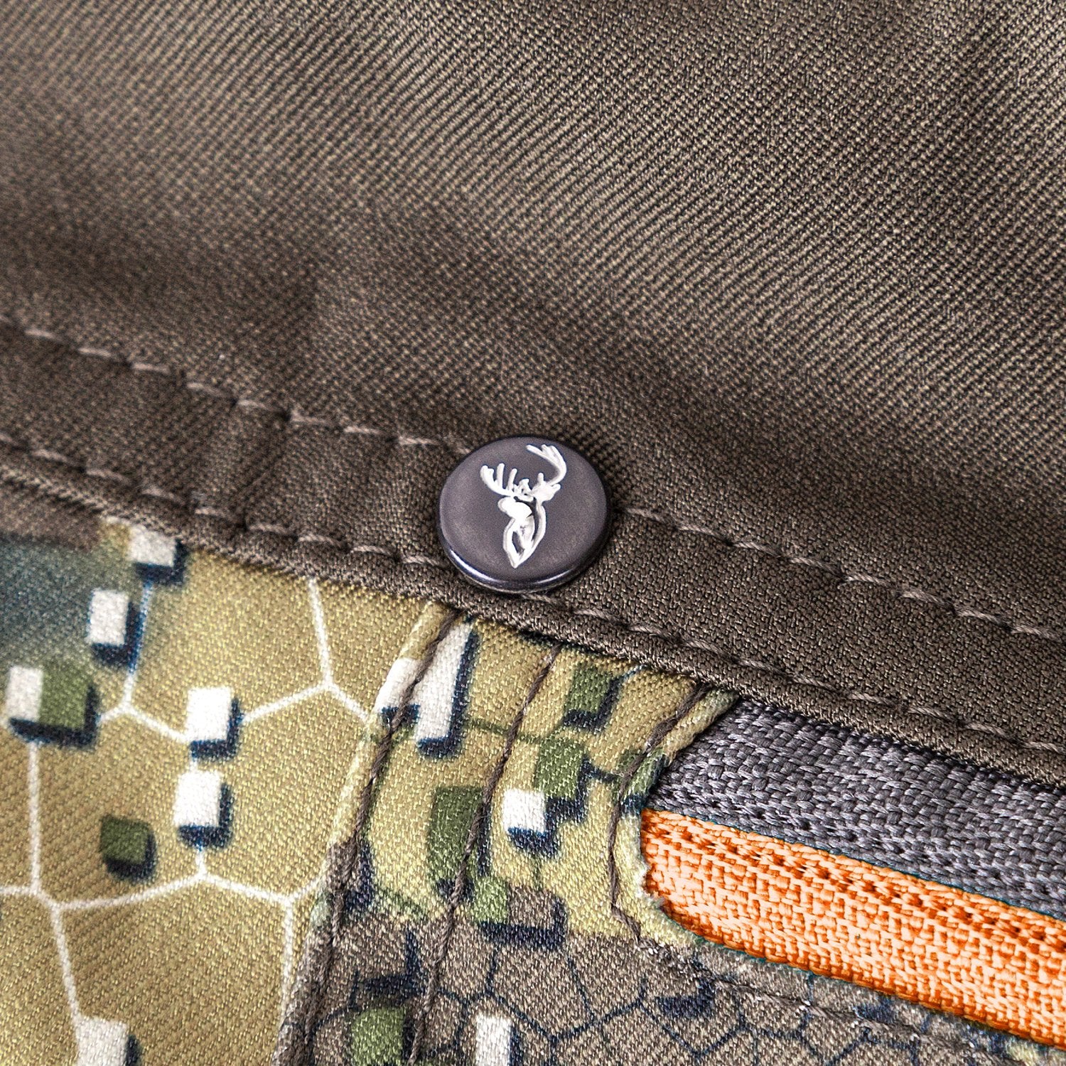 Stag logo on stud