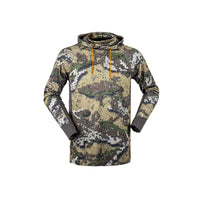 Camouflage hoodie with hood down