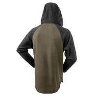 Back of Hunters Element Whakarapu Long Sleeve Hood in Forest Green/Black