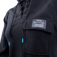 Close up of front on Hunters Element Womens Whakarapu Long Sleeve Hood