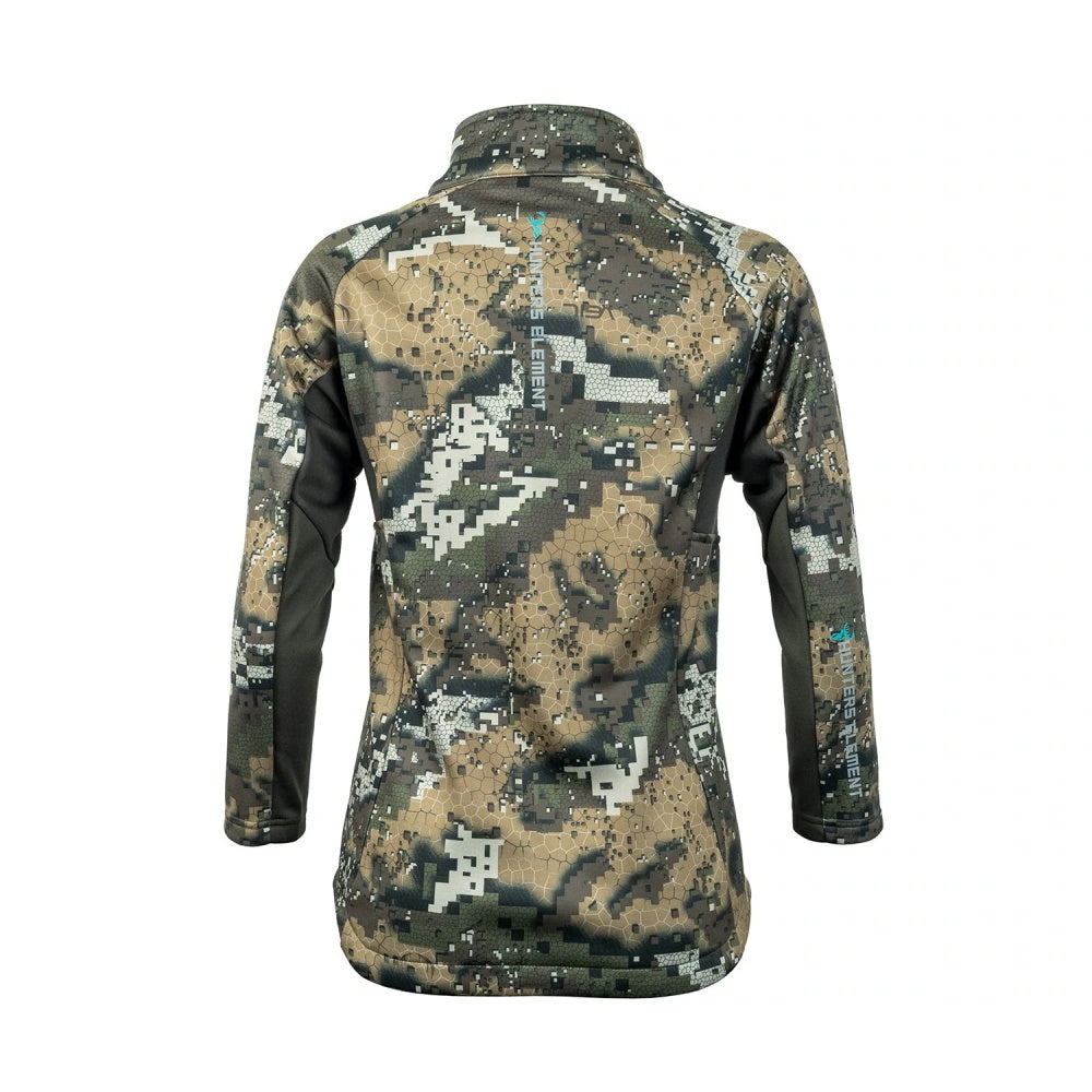Back of Hunters Element Womens Zenith Top in Desolve Veil
