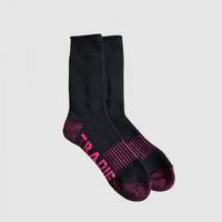 Tradie Ladies 2pk Cotton Crew Socks Laying Flat