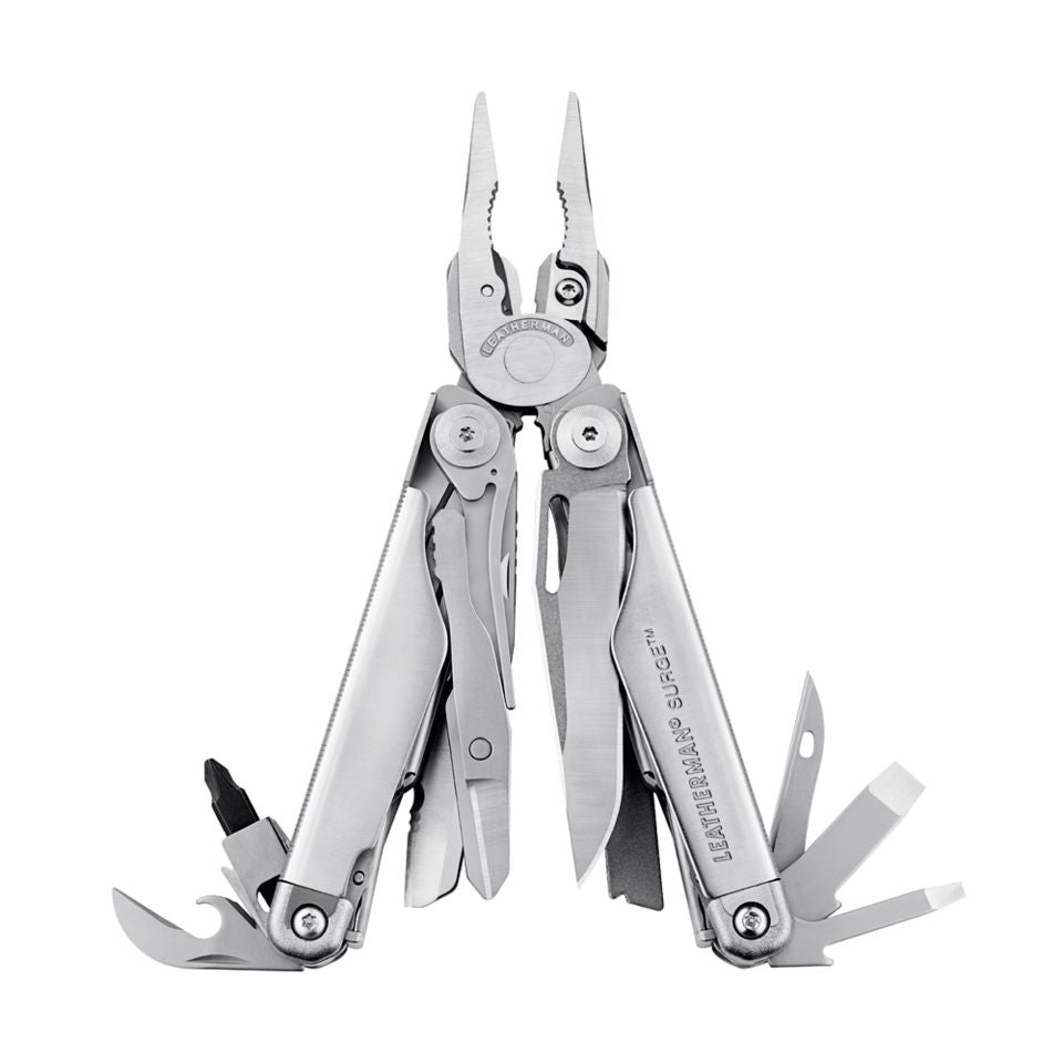 Leatherman Surge Stainless Steel Multi Tool Open with Tools Fanned