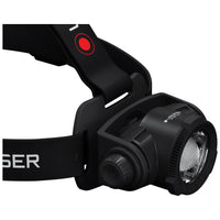 Top down view of front on Led Lenser H15R Core Headlamp