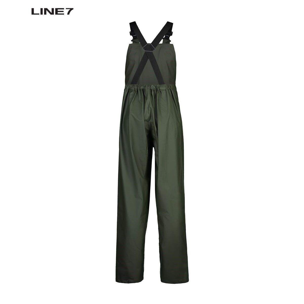 Back view of Line 7 Station Green Bib Trousers
