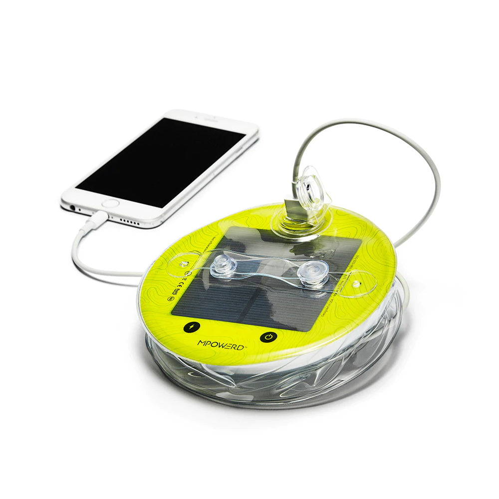 Luci Outdoor 2.0 Pro Solar Lantern Flattened charging a phone