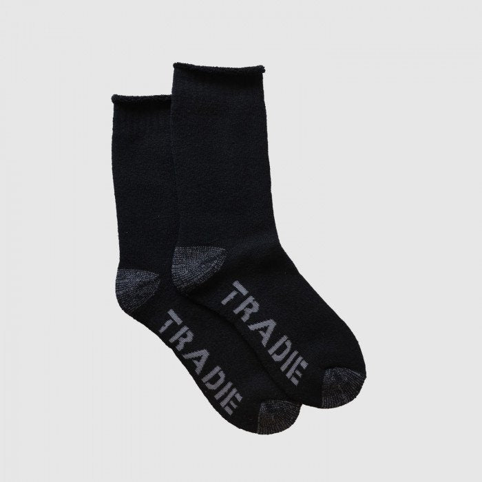 Tradie Mens 2pk Wool Socks Flat