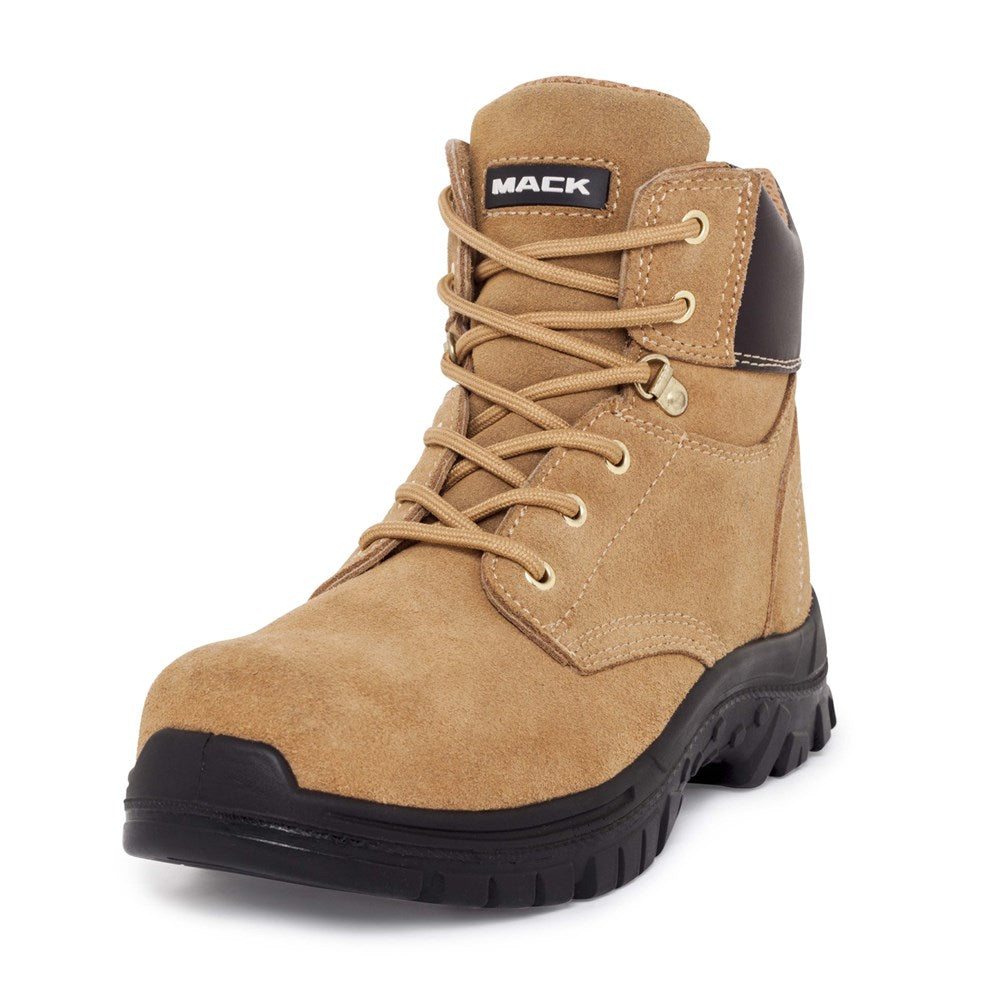 Mack Carpenter Lace Up Side Zip Safety Boot in Honey