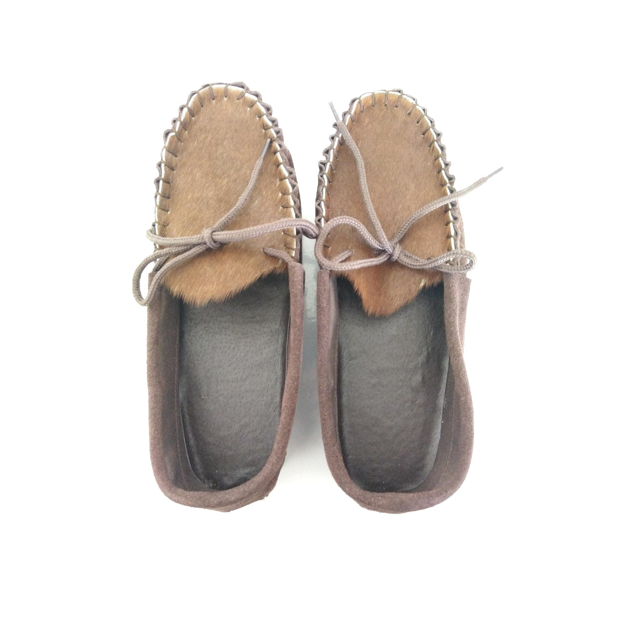 Top down view of Merino Craft Cowhide Suede Moccasins