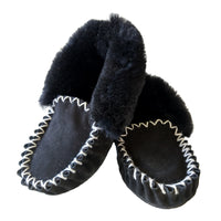 Merino Craft Sheepskin Moccasins in Black