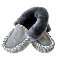 Merino Craft Sheepskin Moccasins in Grey