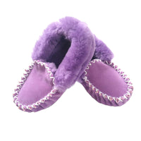 Merino Craft Sheepskin Moccasins in Purple