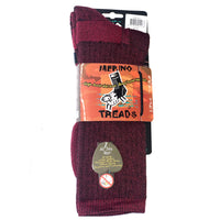 Merino Treads Allday Feet Wool Socks With Black Inner in Ruby with Orange packing