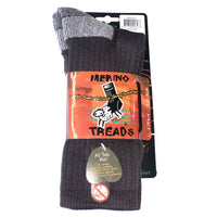 Merino Treads Allday Feet Socks With Grey Inner in Coffee