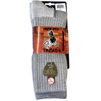 Merino Treads Allday Feet Wool Socks With White Inner in Grey