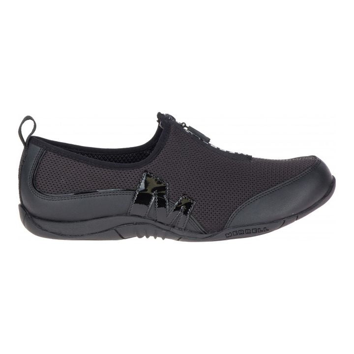 Side view of Merrell Women's Barrado Saybrook Zip Shoe in Black