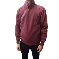 Milton Mens 1/4 Zip Neck Fleece Windcheater in Burgundy
