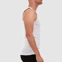 Side of White Tradie Mens Cotton Singlet