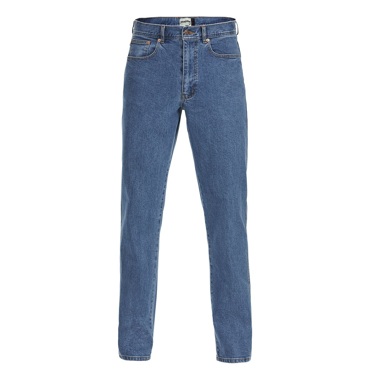 Front view of Mustang jeans in Stonewash