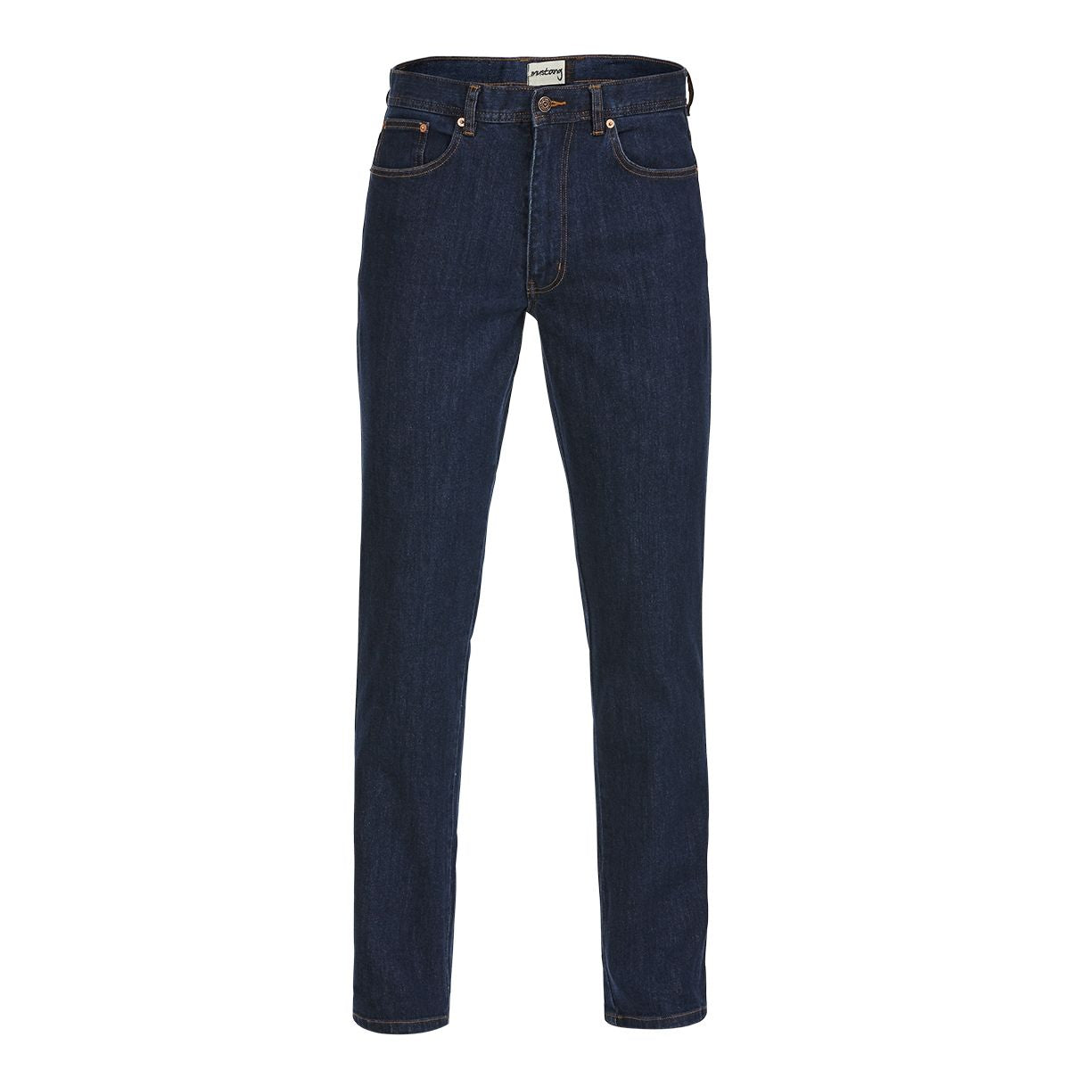 Front view of Mustang stretch jeans in Navy