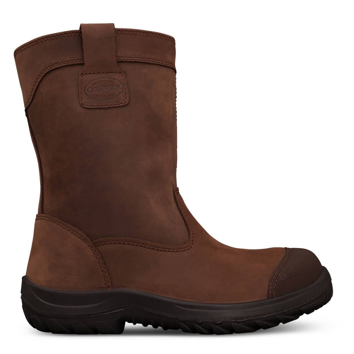Side view of Oliver Men's 34-692 Pull On Riggers Boot in Brown