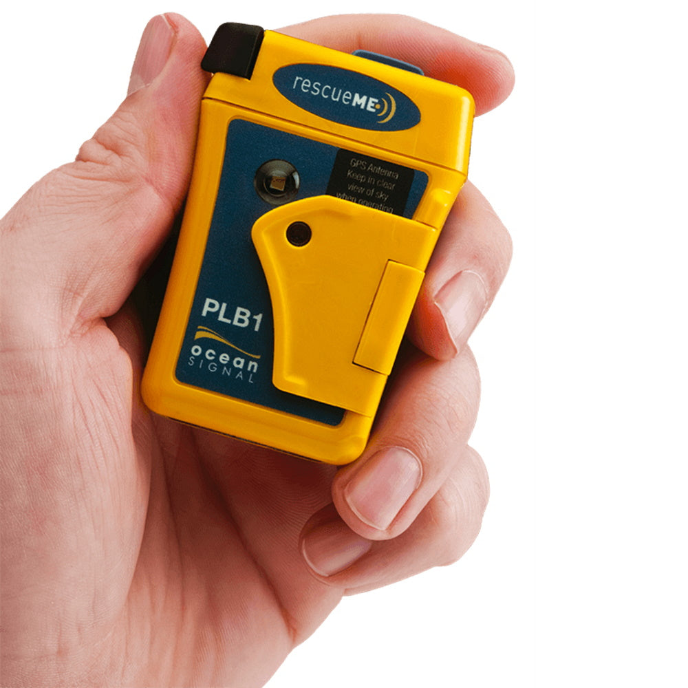 Ocean Signal rescueMe PLB1 Personal Locator Beacon in hand
