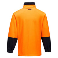 Back of Portwest Polar Fleece Half Zip Jumper in Orange