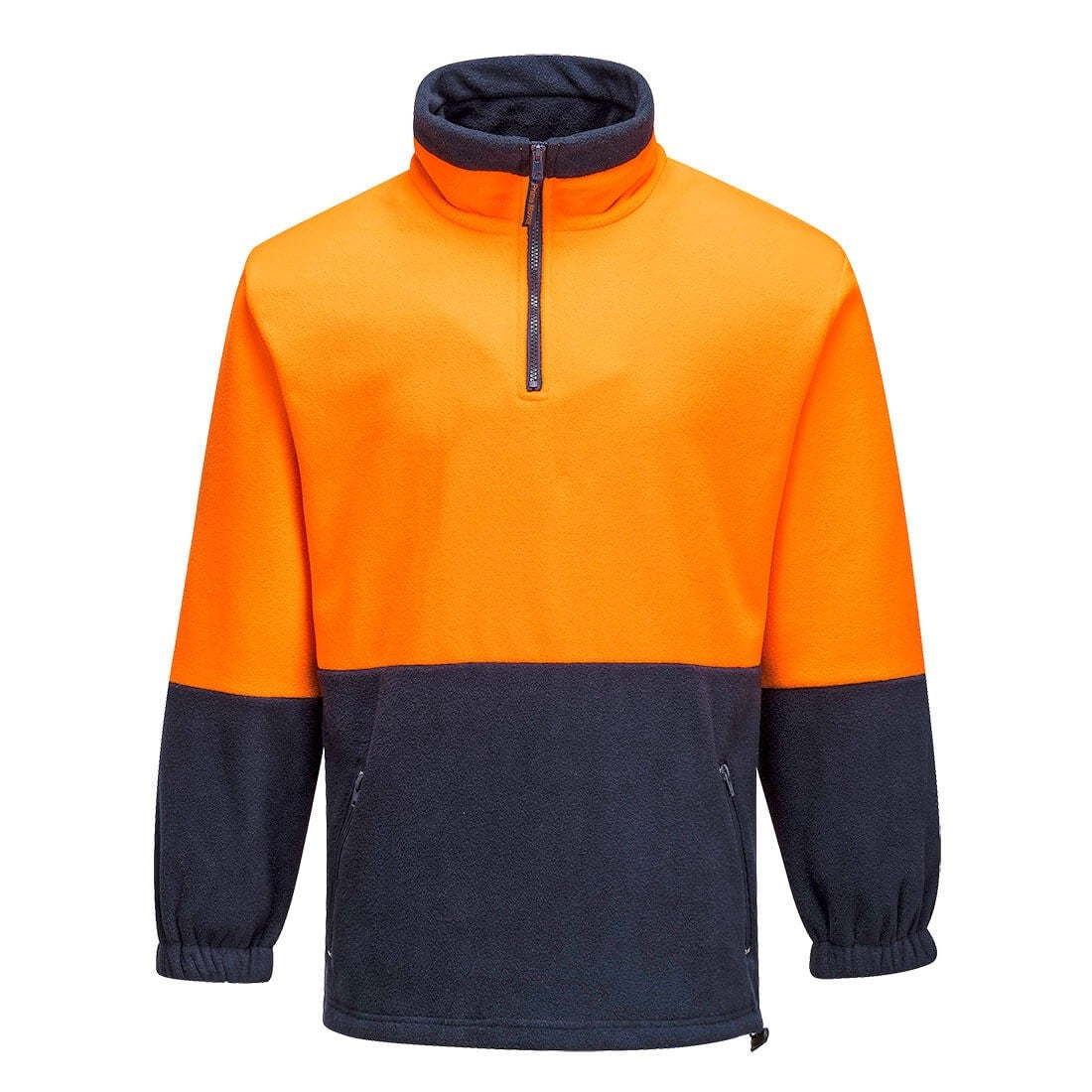 Front of Portwest Polar Fleece Half Zip Jumper in Orange