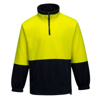Front of Portwest Polar Fleece Half Zip Jumper in Yellow