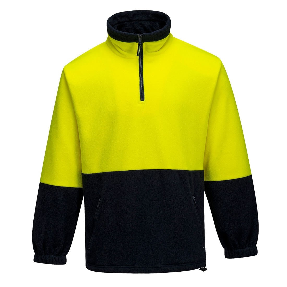 Front of Portwest Polar Fleece Half Zip Jumper in Yellow