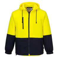 Front of Portwest Hi Vis Water Repellent Hoodie in Yellow